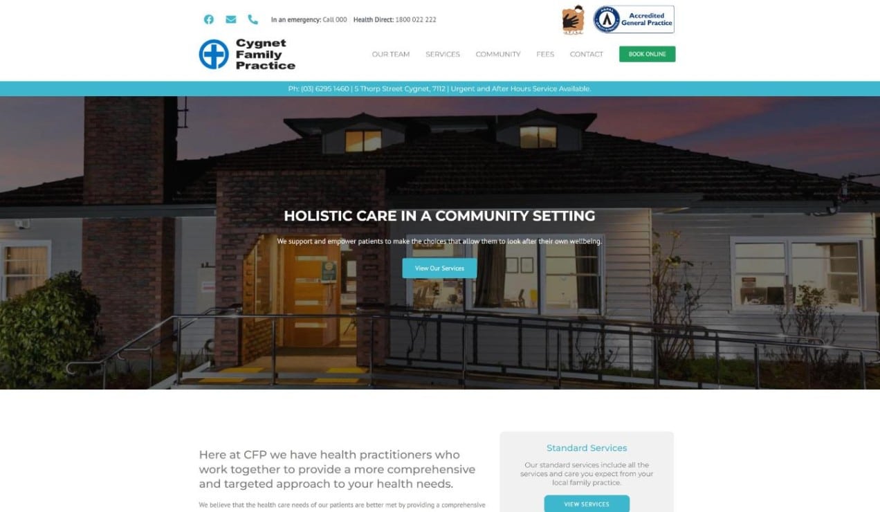 Cygnet Family Practice website