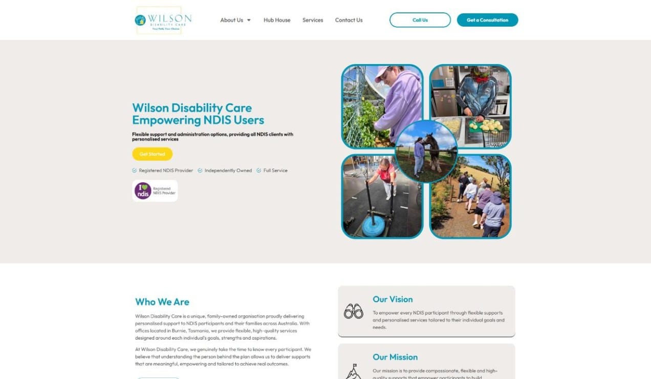 Wilson Disability Care website